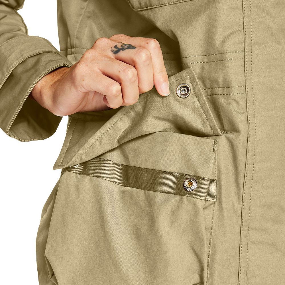 Timberland Womens Jackets Water-Resistant M65 Field - Khaki - India GV1678403